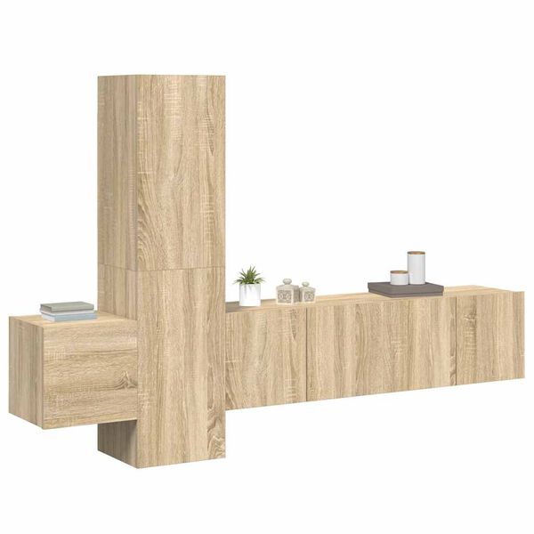 vidaXL Set di Mobili Porta TV 5 pz Rovere Sonoma in Legno Multistrato