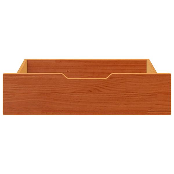 vidaXL Cassettoni per Letto 2pz Marrone Cera 65x55x17 cm Legno di Pino