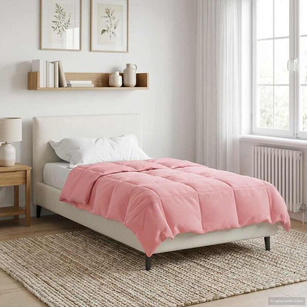 vidaXL Duvet Estivo Trapuntato Rosa 155 x 200 cm Microfibra