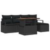vidaXL Set Divano da Giardino 6 pz Nero polyrattan