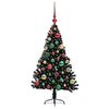 vidaXL Albero di Natale artificiale con luci integrate Nero 120 cm PVC