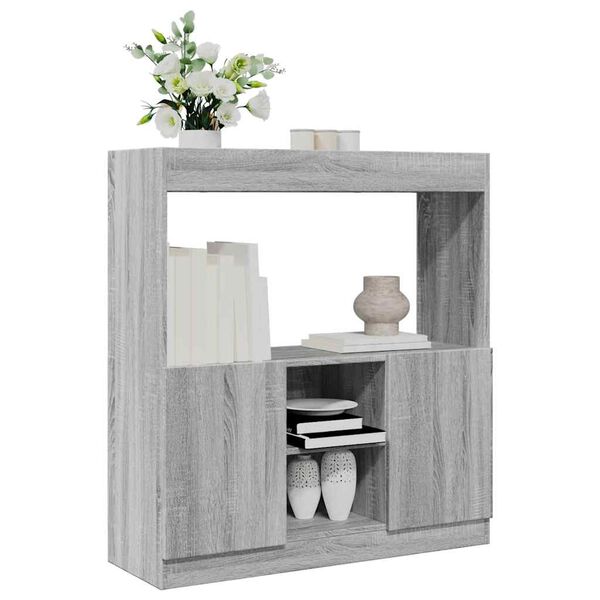 vidaXL Credenza Grigio Sonoma 92x33x100 cm in Legno Multistrato
