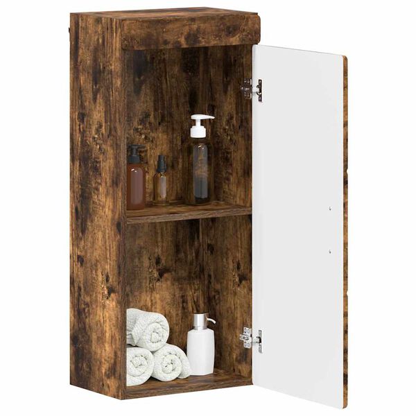 vidaXL Armadio da bagno a muro TULUM Rovere fum&eacute; 37 x 24,5 x 86 cm