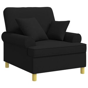 vidaXL Poltrona XL con Cuscini Nero Tessuto
