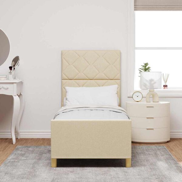 vidaXL Struttura del letto con testiera Crema 80 x 200 cm Tessuto