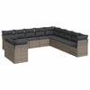 vidaXL Set Divani da Giardino 11 pz con Cuscini in Polyrattan Grigio