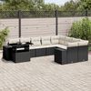 vidaXL Set Divani da Giardino 10pz con Cuscini in Polyrattan Nero