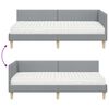 vidaXL Struttura Letto Angolare con Materasso 2 pcs Grigio chiaro