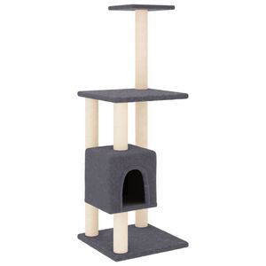 vidaXL Albero per Gatti con Tiragraffi in Sisal Grigio Scuro 104 cm