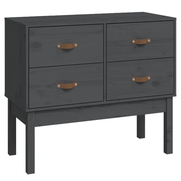 vidaXL Mobile Consolle Grigia 90x40x78 cm in Legno Massello di Pino