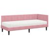 vidaXL Cornice del letto ad angolo Rosa 80 x 200 cm Velluto