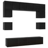 vidaXL Set di Mobili Porta TV 8 pz Nero in Legno Multistrato
