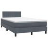 vidaXL Giroletto a Molle con Materasso Grigio Scuro 120x220 cm Velluto