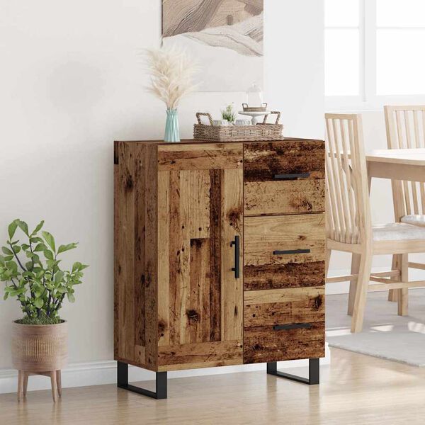vidaXL Credenza con cassetto Legno vecchio 69,5 x 34 x 90 cm