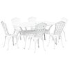 vidaXL Set da Pranzo per Giardino 7 pcs Bianco Alluminio