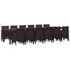 vidaXL Set da Pranzo per Giardino 13 pcs Marrone Rattan Polt