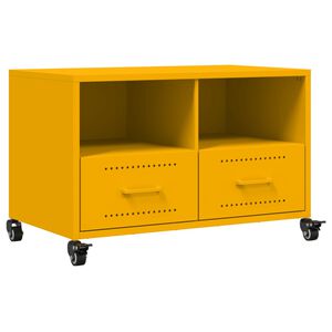 vidaXL Mobile TV Giallo Senape 68x39x43,5cm Acciaio Laminato a Freddo