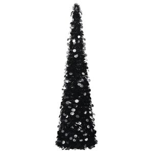 vidaXL Albero di Natale Artificiale Apribile Nero 180 cm PET