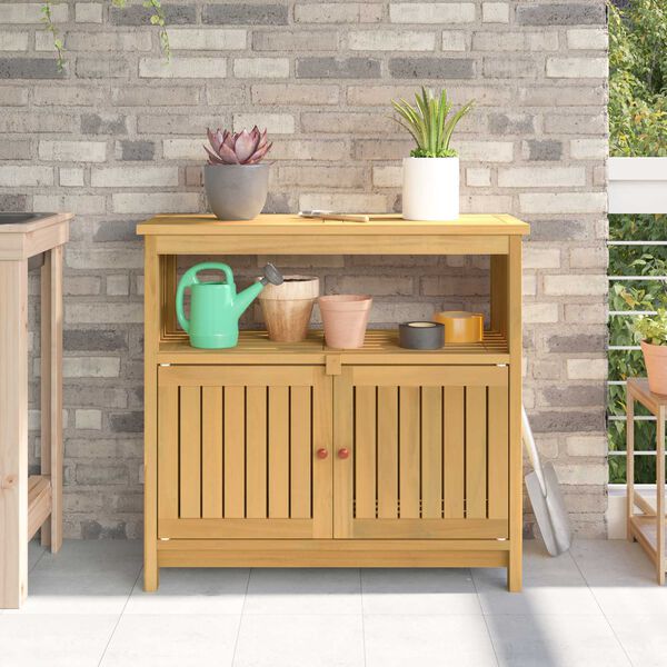 vidaXL Tavolo Consolle da Giardino 80x35x75 cm Legno Massello Acacia