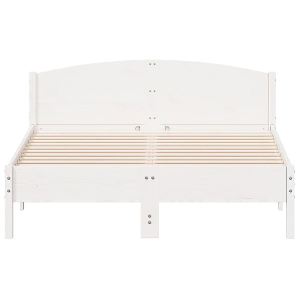 vidaXL Letto senza Materasso Bianco 140x200 cm Legno Massello di Pino