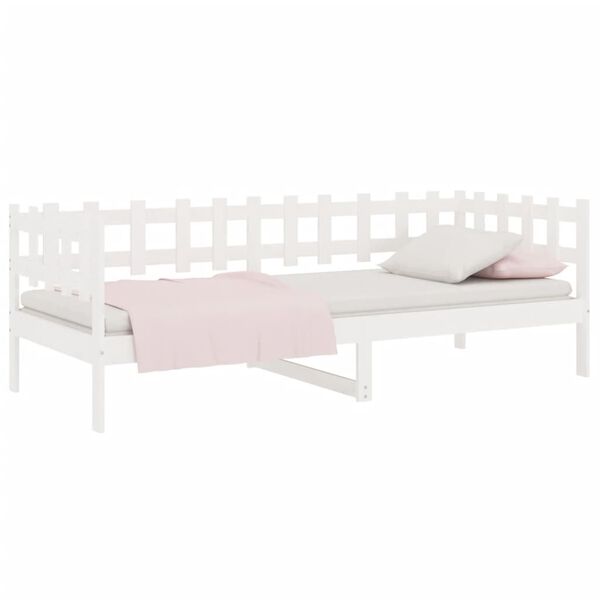 vidaXL Dormeuse senza Materasso Bianca 90x190 cm Legno Massello Pino