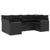 vidaXL Set Divano da Giardino 6 pz con Cuscini Nero in Polyrattan