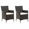 vidaXL Sedie da Giardino 2 pz con Cuscini in Polyrattan Marrone