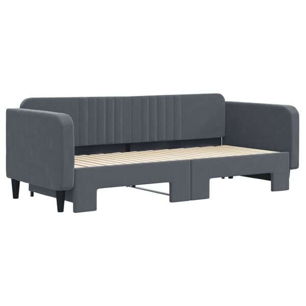 vidaXL Divano Letto con Letto Estraibile Grigio Scuro 90x200cm Velluto