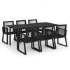vidaXL Set da Pranzo da Giardino 7 pz in Rattan PVC Nero