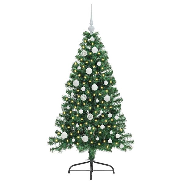 vidaXL Albero di Natale artificiale con luci integrate Verde 120 cm