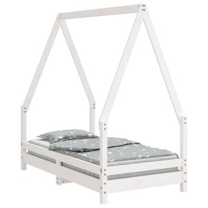 vidaXL Giroletto per Bambini Bianco 70x140cm in Legno Massello di Pino