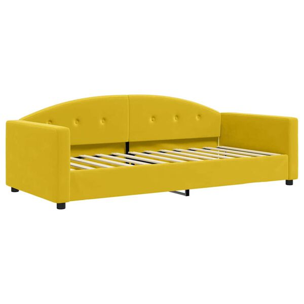 vidaXL Divano Letto Estraibile con Cassetti Giallo 90x200cm in Velluto