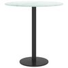 vidaXL Piano per Tavolo Bianco Ø40x0,8 cm Vetro Temperato Design Marmo