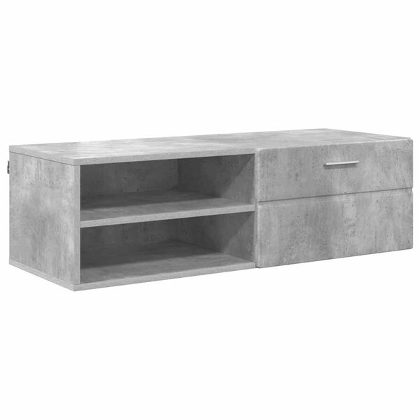 vidaXL Armadio in Legno con cassetto Grigio cemento 100,5 x 39 x 30 cm
