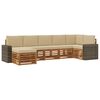 vidaXL Set di divani da esterno 7 pz Naturale e Beige