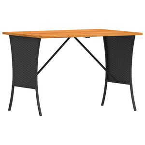 vidaXL Tavolo Giardino Piano Legno Acacia Nero 105x75x72 cm Polyrattan