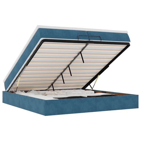 vidaXL Struttura Letto Pouf con Materassi 200x200 cm Velluto