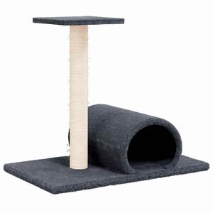 vidaXL Palo Tiragraffi per Gatti con Tunnel Grigio Scuro 60x34,5x50cm