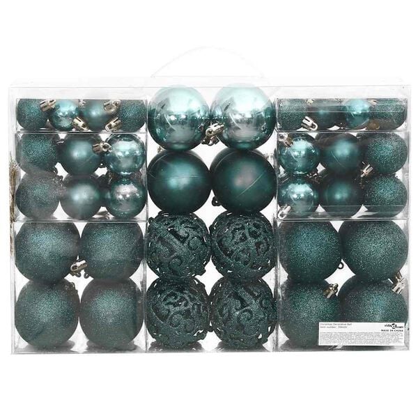 vidaXL Palline di Natale 100 pz Verdi 3 / 4 / 6 cm
