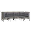 vidaXL Set Divani da Giardino 6 pz con Cuscini in Polyrattan Grigio