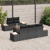 vidaXL Set Divano da Giardino con cuscino 6 pcs Nero Poly Rattan