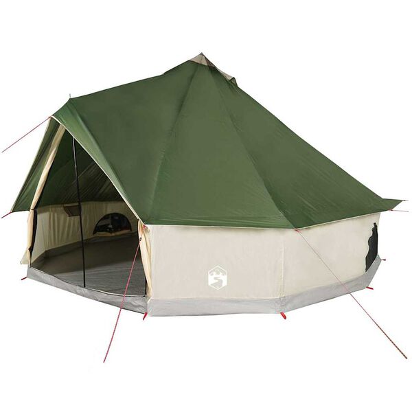 vidaXL Tenda Familiare Tipi per 10 Persone Verde Impermeabile