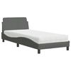 vidaXL Letto con Materasso Dover Grigio Scuro 90x190 cm in Tessuto