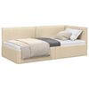 vidaXL Cornice del letto ad angolo Crema 90 x 190 cm Tessuto