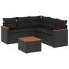 vidaXL Set Divano da Giardino 6 pz con Cuscini Nero in Polyrattan