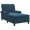 vidaXL Chaise Lounge con cuscino Blu 91 x 157 x 91 cm Velluto