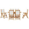 vidaXL Set da Pranzo per Giardino 7 pcs Bianco Crema
