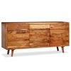 vidaXL Credenza in Legno Massello con Ante Intagliate 160x40x75 cm