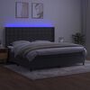 vidaXL Letto a Molle con Materasso e LED Grigio Scuro 200x200 cm
