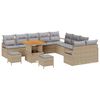 vidaXL Set Divano da Giardino 13 pz Beige polyrattan